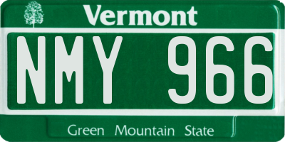 VT license plate NMY966