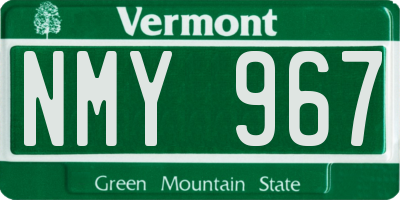 VT license plate NMY967