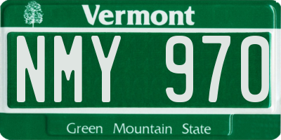 VT license plate NMY970