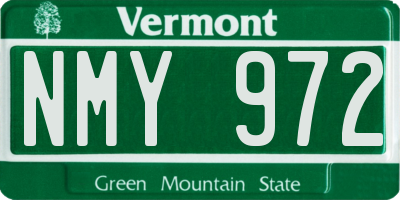 VT license plate NMY972