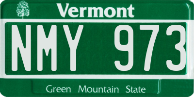 VT license plate NMY973