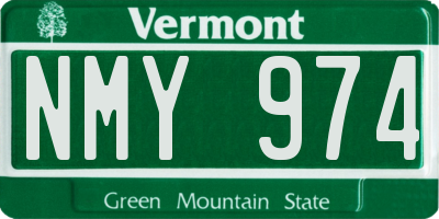 VT license plate NMY974