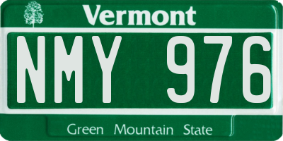 VT license plate NMY976