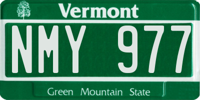 VT license plate NMY977