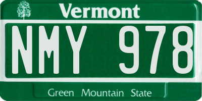 VT license plate NMY978