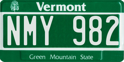 VT license plate NMY982