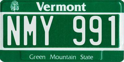 VT license plate NMY991