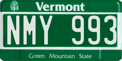 VT license plate NMY993