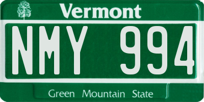 VT license plate NMY994