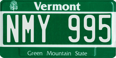VT license plate NMY995