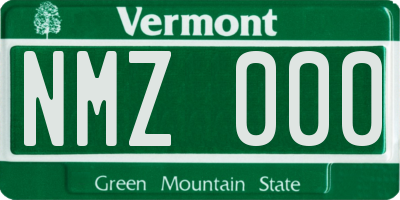 VT license plate NMZ000