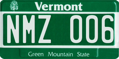 VT license plate NMZ006