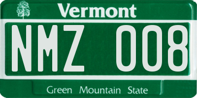 VT license plate NMZ008