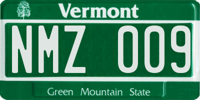 VT license plate NMZ009