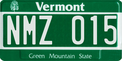 VT license plate NMZ015