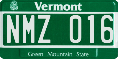 VT license plate NMZ016