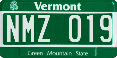 VT license plate NMZ019