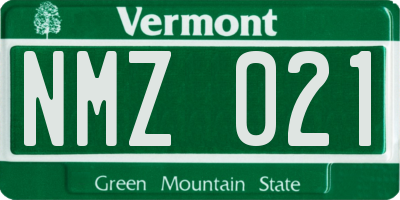 VT license plate NMZ021