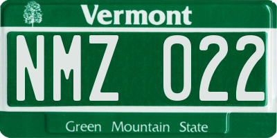 VT license plate NMZ022