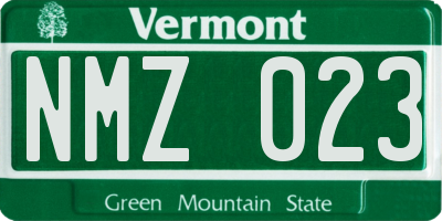 VT license plate NMZ023