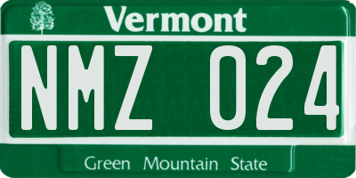 VT license plate NMZ024