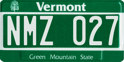 VT license plate NMZ027