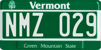 VT license plate NMZ029
