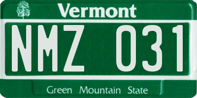 VT license plate NMZ031