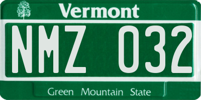 VT license plate NMZ032