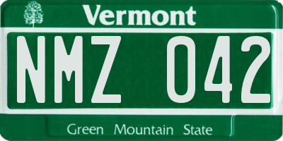 VT license plate NMZ042