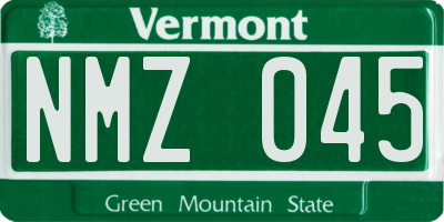 VT license plate NMZ045
