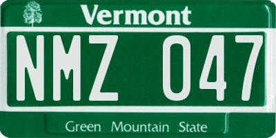 VT license plate NMZ047