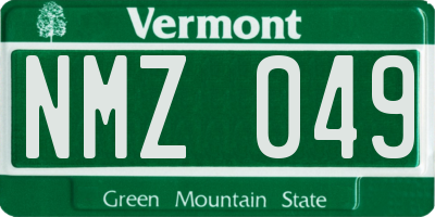 VT license plate NMZ049