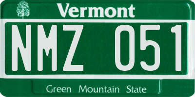 VT license plate NMZ051