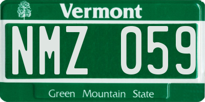 VT license plate NMZ059
