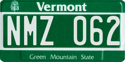 VT license plate NMZ062