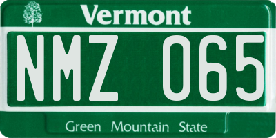 VT license plate NMZ065