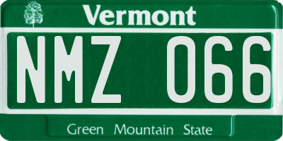 VT license plate NMZ066
