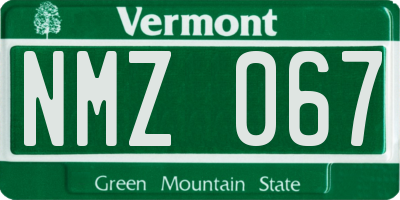 VT license plate NMZ067