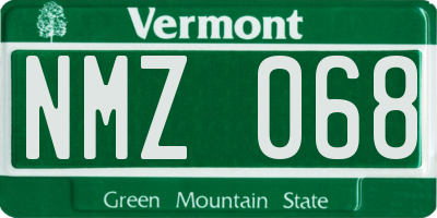 VT license plate NMZ068