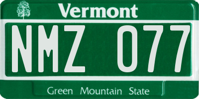 VT license plate NMZ077