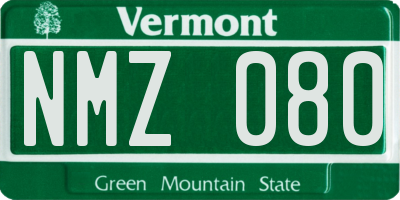 VT license plate NMZ080