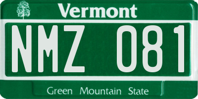 VT license plate NMZ081