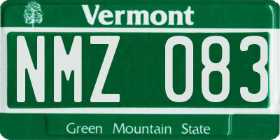 VT license plate NMZ083