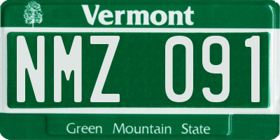 VT license plate NMZ091