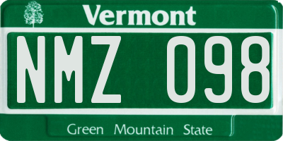 VT license plate NMZ098
