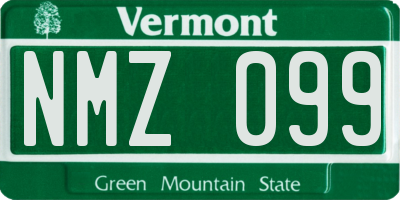 VT license plate NMZ099