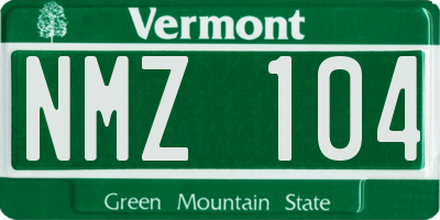 VT license plate NMZ104