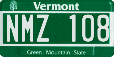 VT license plate NMZ108
