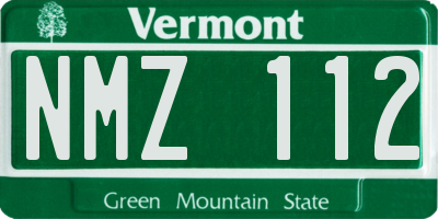 VT license plate NMZ112